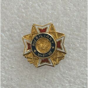 Vintage VFW Auxiliary Gold Tone Lapel Pin